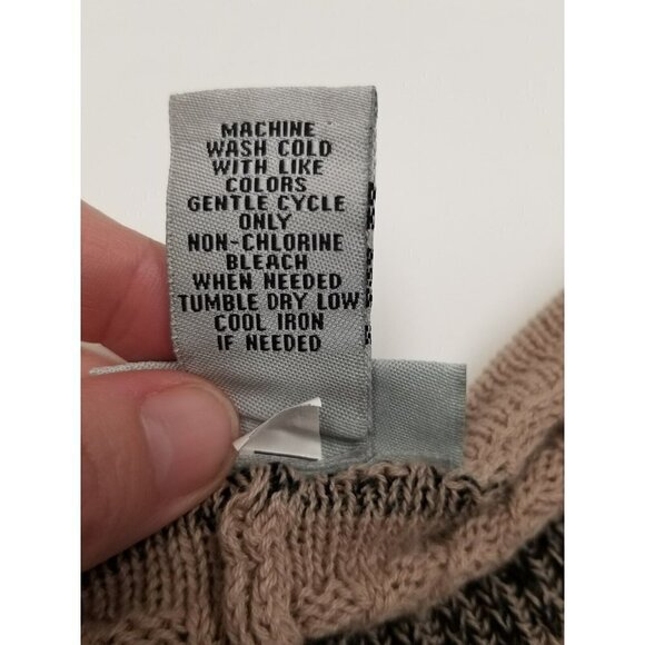 Catherines Size 2X Tan Black Striped Cascade 3/4 Sleeve‎ Open Front Cardigan - Picture 7 of 10